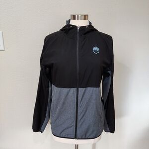 Swannies Golf Windbreaker Lightweight Jacket Hooded Black & Gray Unisex size Sm